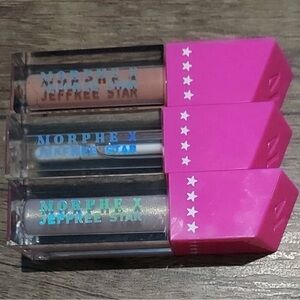 Morphe x Jeffree Star Lip Gloss Trio Nude, clear, sparkly